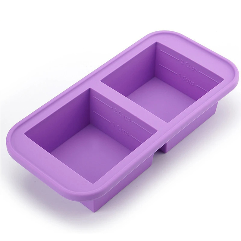 Meal Prep Oven Safe Containers - แม่พิมพ์ซิลิโคนสำหรับแช่แข็งขนาด 1/2 ถ้วย พร้อมฝาปิด ถาดน้ำแข็งแบบใช้ซ้ำได้ ภาชนะสำหรับซุป