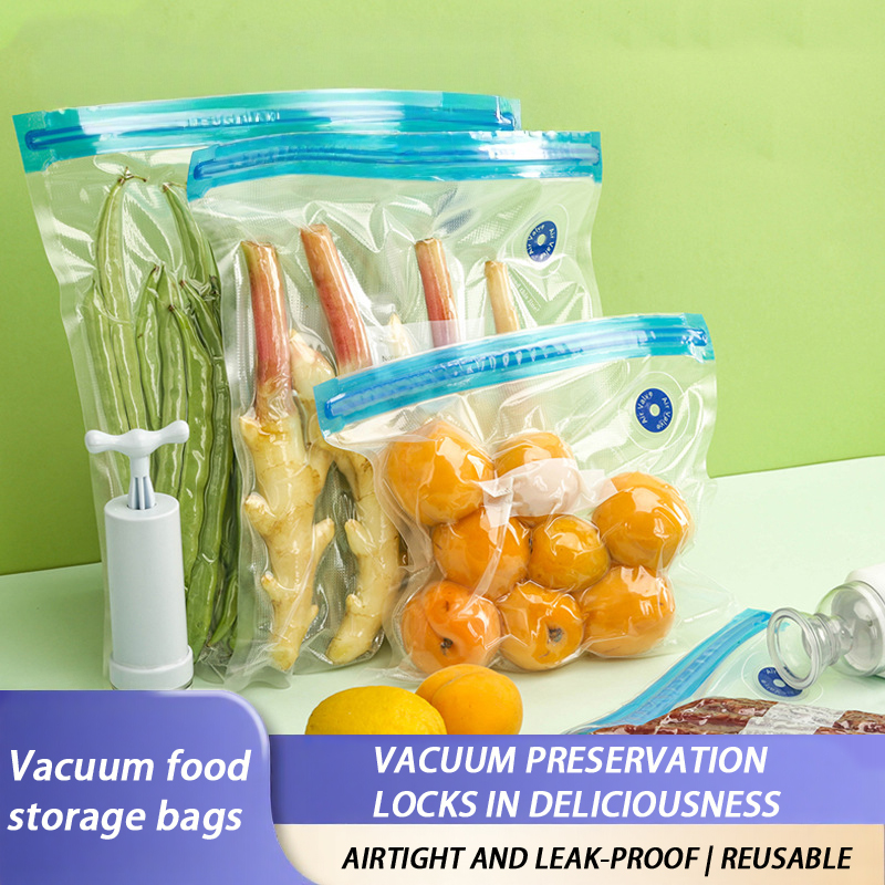 Meal Prep Ziplock - ถุงซีลสูญญากาศแบบใช้ซ้ำได้พร้อมซิปล็อค ถุงเก็บอาหารปลอดสาร BPA สำหรับการเตรียมอาหารแบบซูวีดและแช่แข็ง
