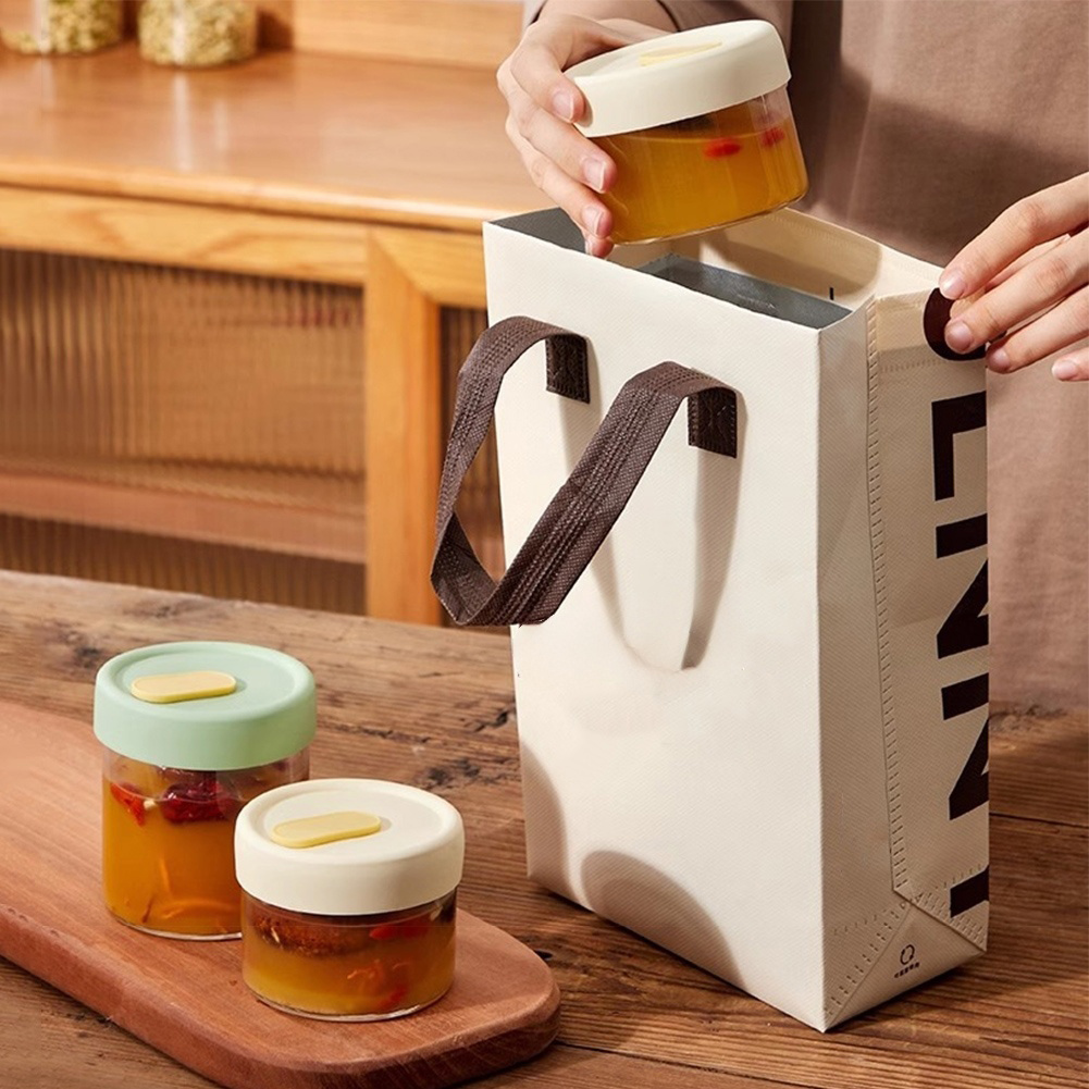 Meal Prep Oven Safe Containers - ขวดแก้วใส ถาดแช่แข็งน้ำซุปกระดูก ภาชนะเก็บของเหลวแบบสุญญากาศ ปลอดภัยสำหรับใช้ในไมโครเวฟและช่องแช่แข็ง เหมาะสำหรับการเตรียมอาหารล่วงหน้า