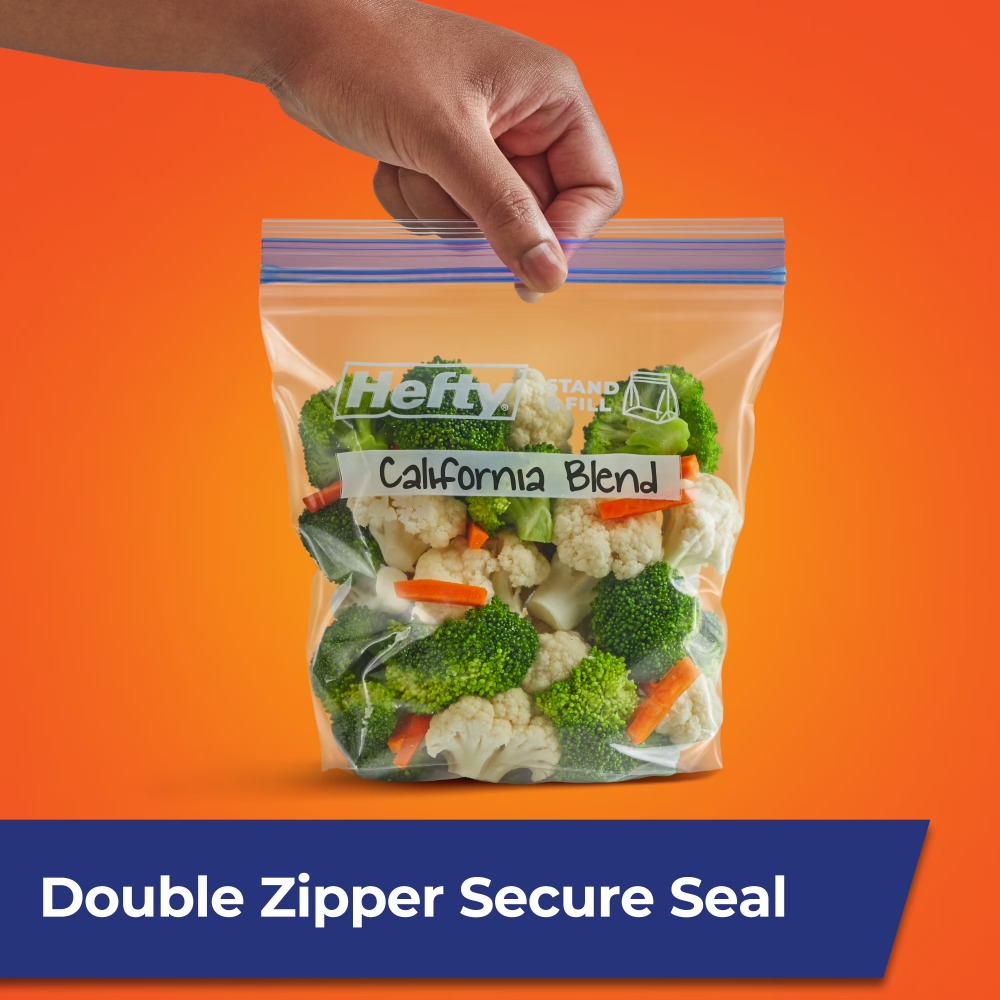 Meal Prep Ziplock - ถุงซิปล็อคสำหรับแช่แข็ง 50 ใบ ทนทาน ปิดสนิทด้วยการกด ปราศจากสาร