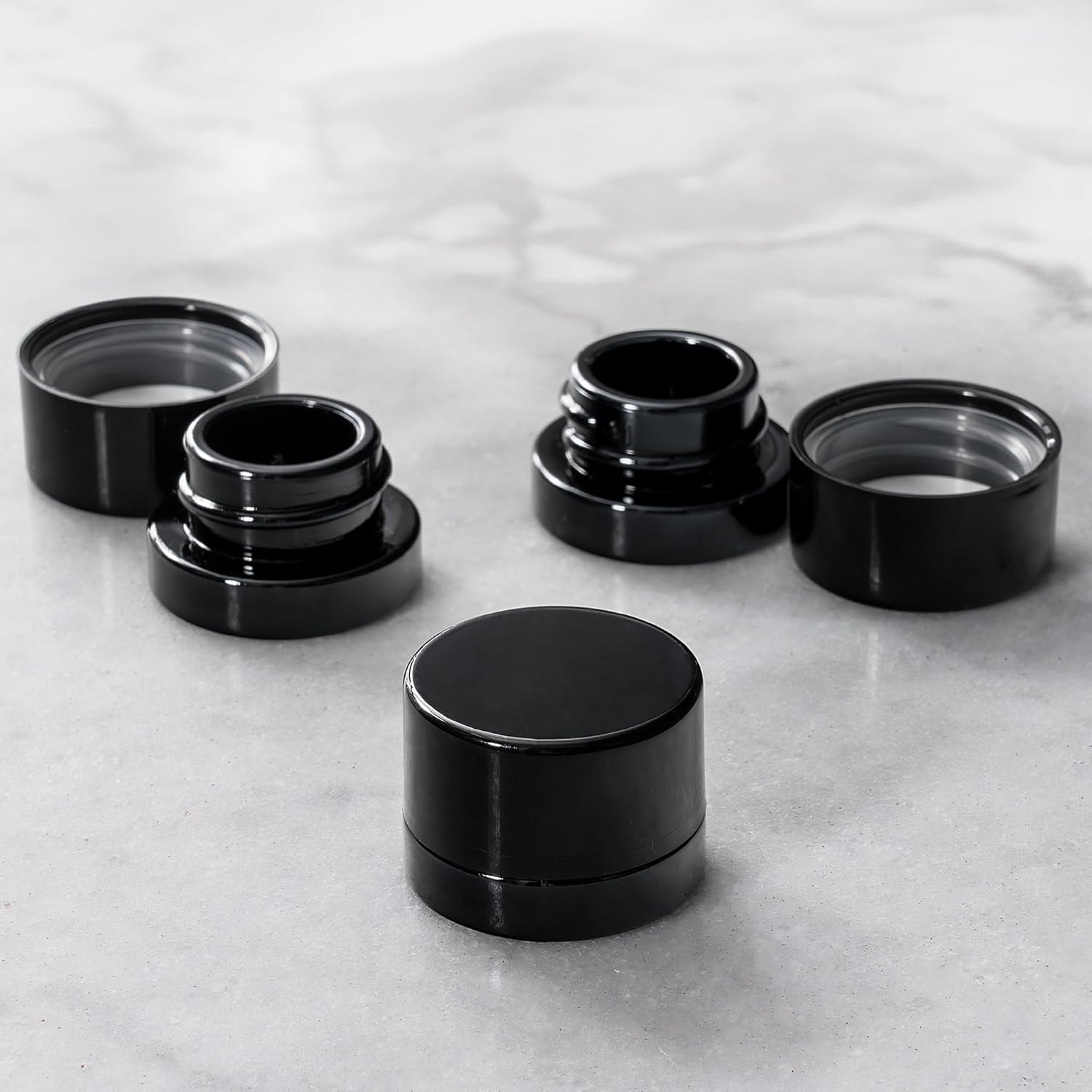 Meal Prep Glass Containers With Lids - ขวดแก้วสีดำหนา 5 มล. พร้อมฝาปิดป้องกันเด็ก - ป้องกันรังสียูวี