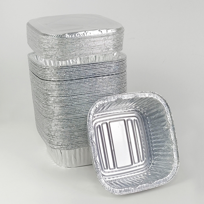 Meal Prep Oven Safe Containers - ถาดฟอยล์อะลูมิเนียมทรงสี่เหลี่ยมขนาด 950 มล. พร้อมฝาปิด แพ็ค 10