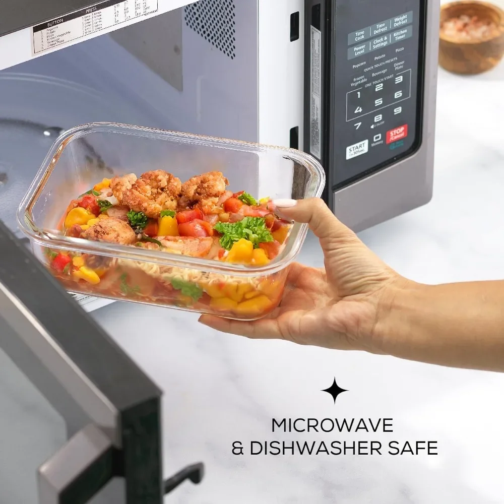 y ภาชนะเก็บอาหารแบบแก้วพร้อมฝา - Meal Prep Glass Containers With Lids บทวิจารณ์และราคา