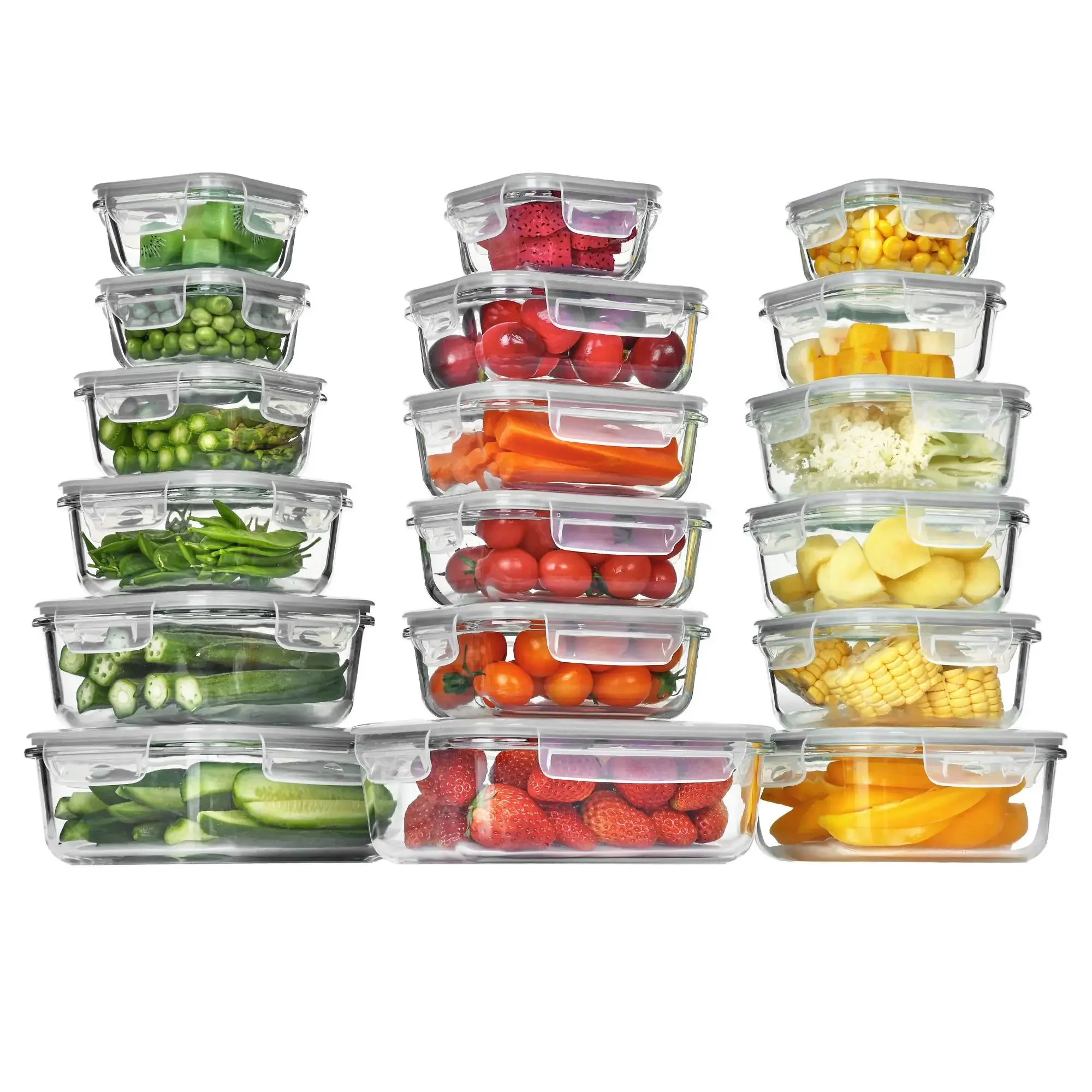 ชุดกล่องเก็บอาหารแก้ว 18 ชิ้น  - Meal Prep Oven Safe Containers บทวิจารณ์และราคา