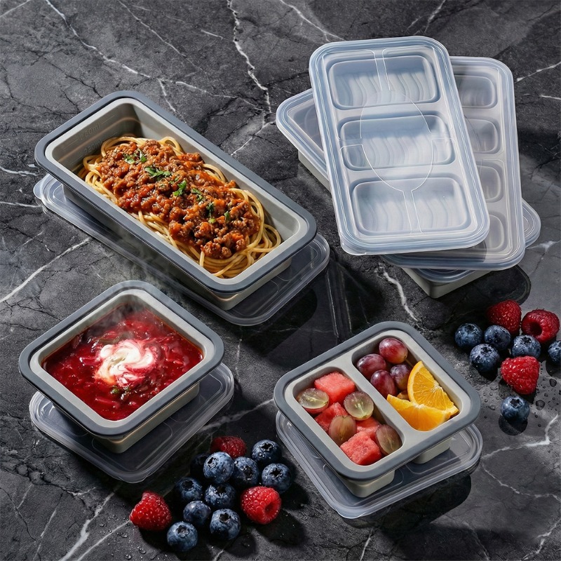 ถาดซิลิโคนสำหรับแช่แข็งพร้อมฝา - Meal Prep Oven Safe Containers บทวิจารณ์และราคา