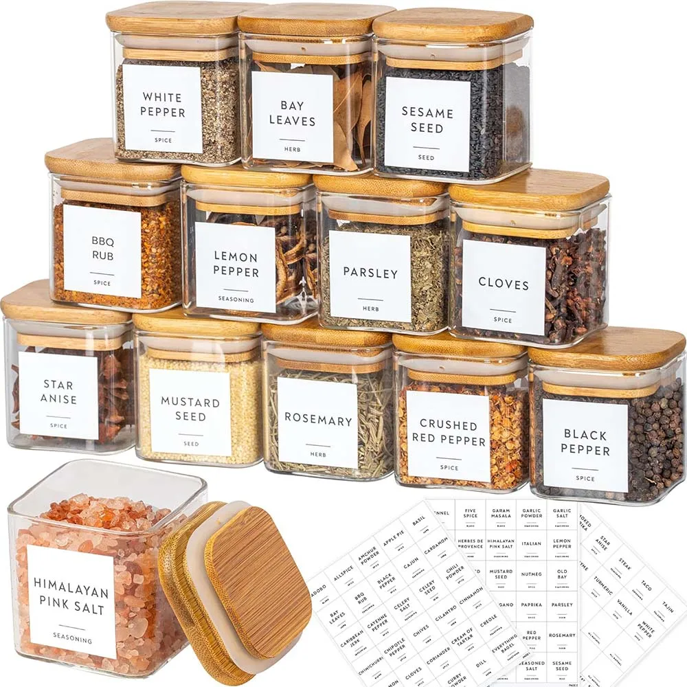 5oz Square Spice Jars พร้อมฝาป - Meal Prep Glass Containers With Lids บทวิจารณ์และราคา