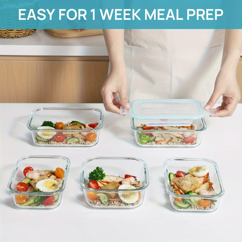 กล่องเก็บอาหารแก้วแบบมีฝาปิด 8 - Meal Prep Oven Safe Containers บทวิจารณ์และราคา