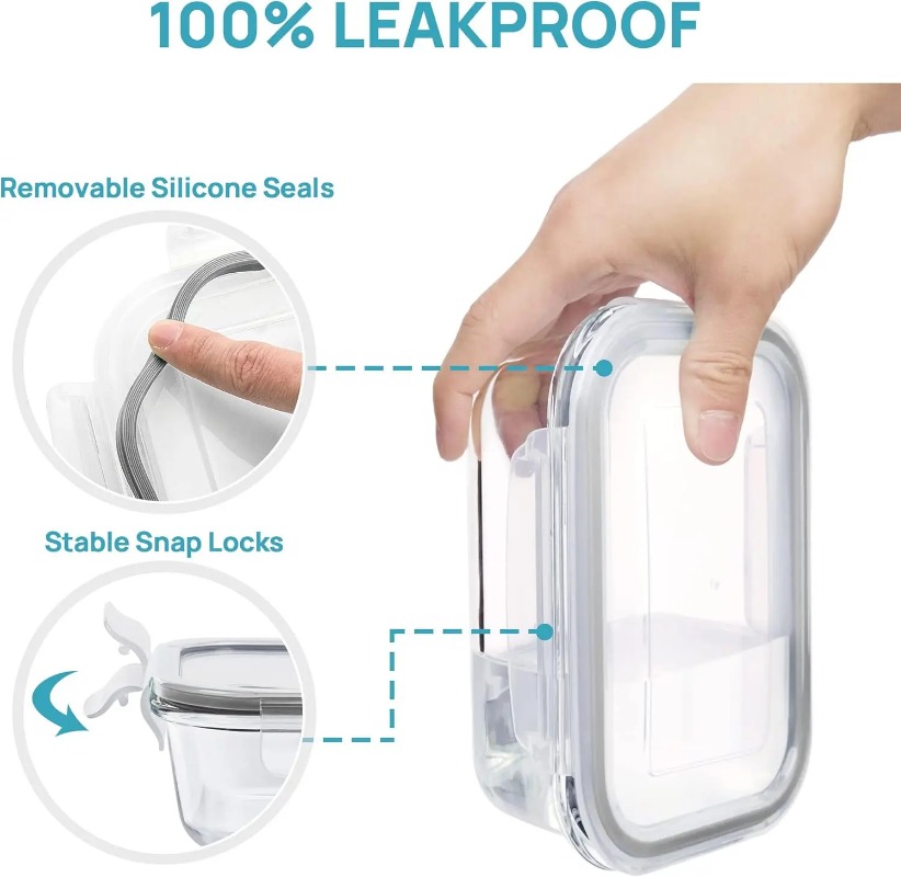 ชุดภาชนะเก็บอาหารแก้ว 18 ชิ้น, - Meal Prep Glass Containers With Lids บทวิจารณ์และราคา