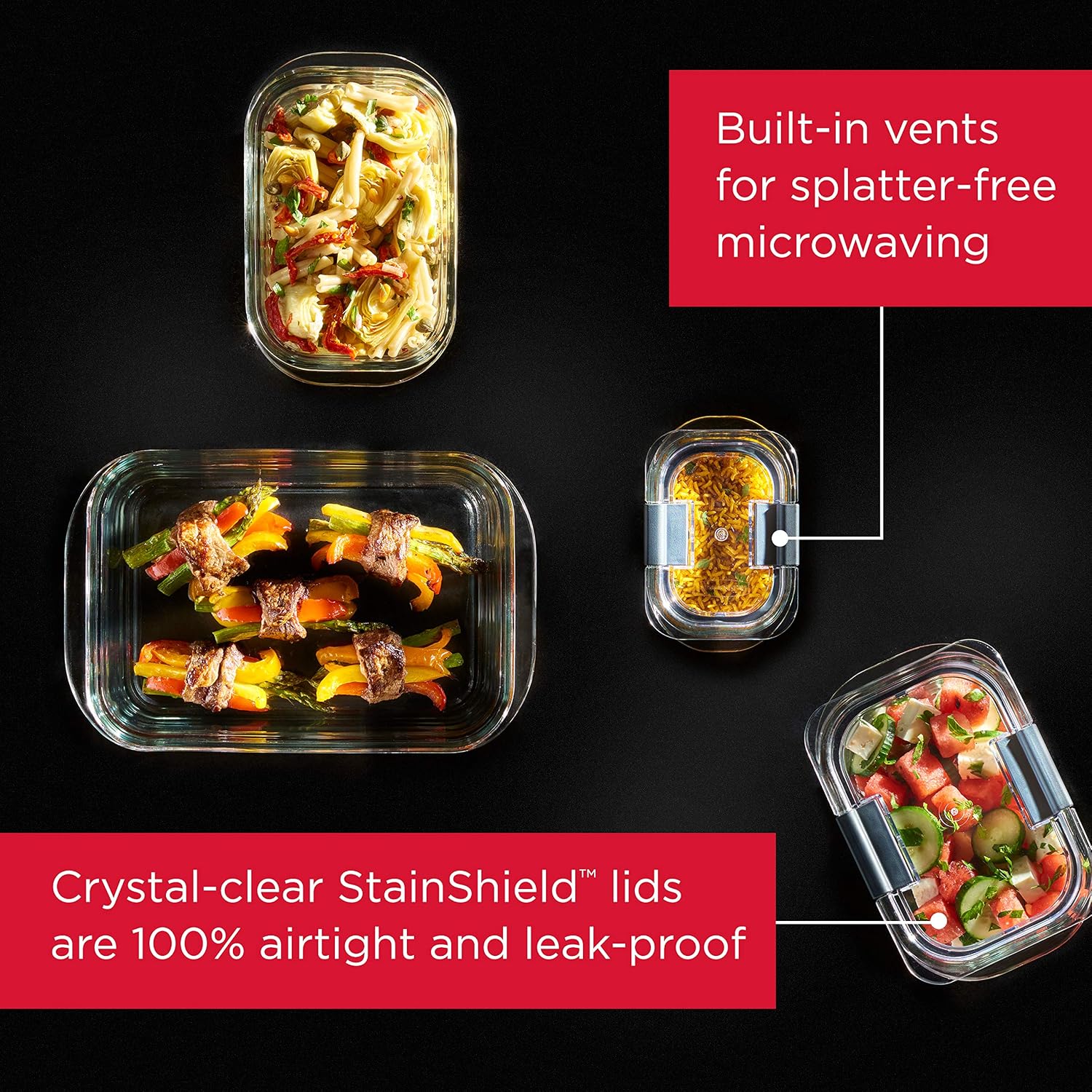ชุดกล่องเก็บอาหารแก้ว 4 ใบ พร้ - Meal Prep Oven Safe Containers บทวิจารณ์และราคา