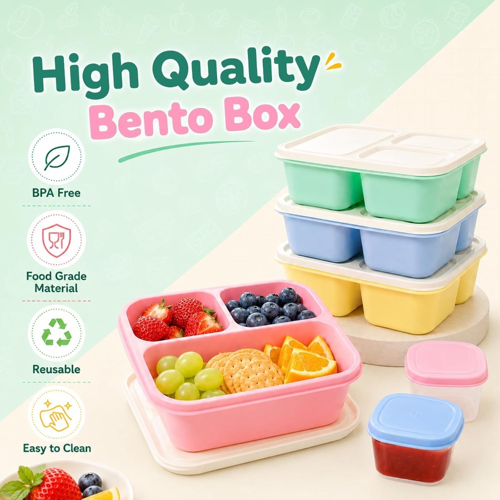 กล่องอาหารเบนโตะ 3 ช่องสำหรับผ - Meal Prep Healthy บทวิจารณ์และราคา