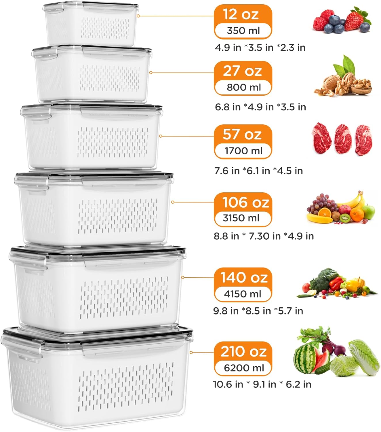 ชุดกล่องถนอมอาหารสุญญากาศ 4/5/ - Meal Prep Oven Safe Containers บทวิจารณ์และราคา