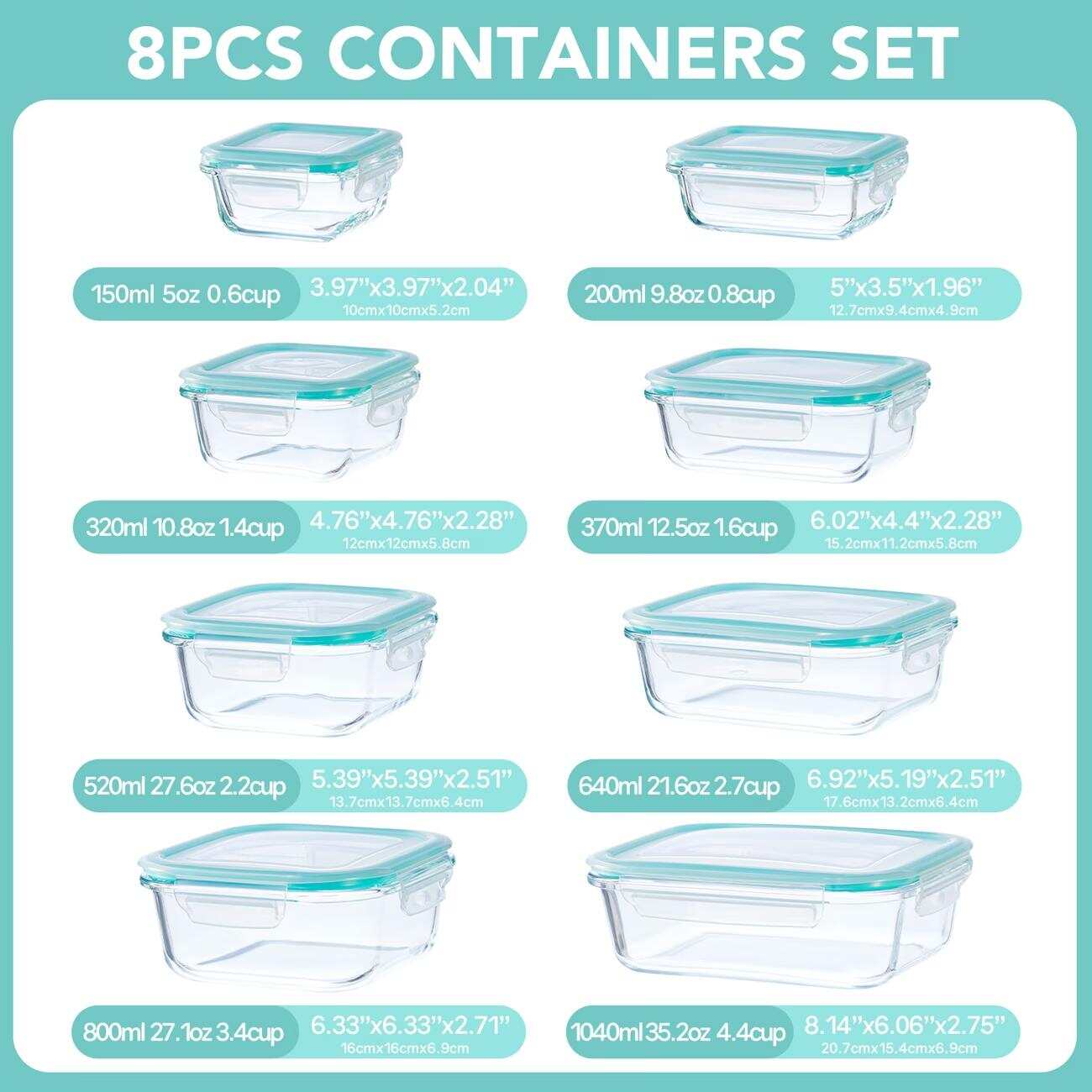 ชุดภาชนะเก็บอาหารแก้วปิดผนึก 1 - Meal Prep Glass Containers With Lids บทวิจารณ์และราคา