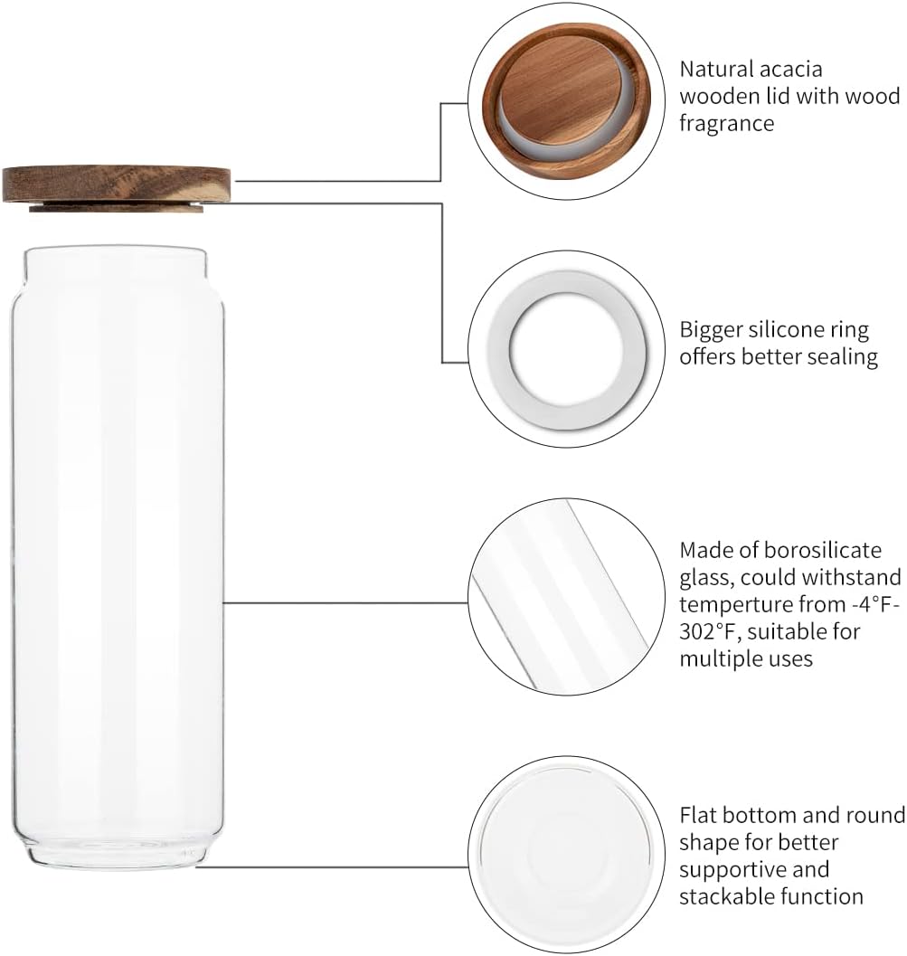 ชุดโหลแก้ว 4 ใบ ขนาด 34 ออนซ์  - Meal Prep Glass Containers With Lids บทวิจารณ์และราคา