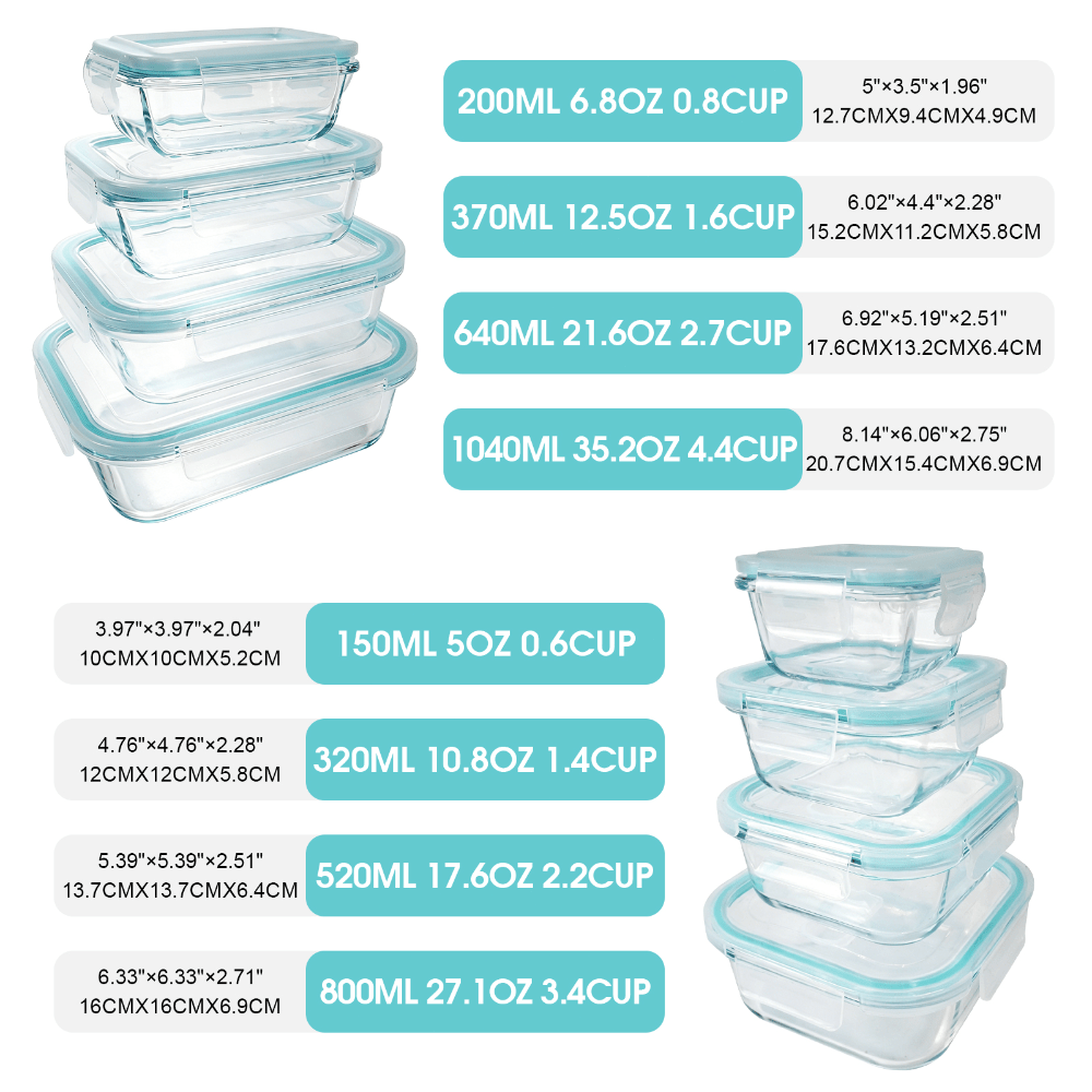 ชุดกล่องเก็บอาหารแก้ว 24 ชิ้น  - Meal Prep Oven Safe Containers บทวิจารณ์และราคา