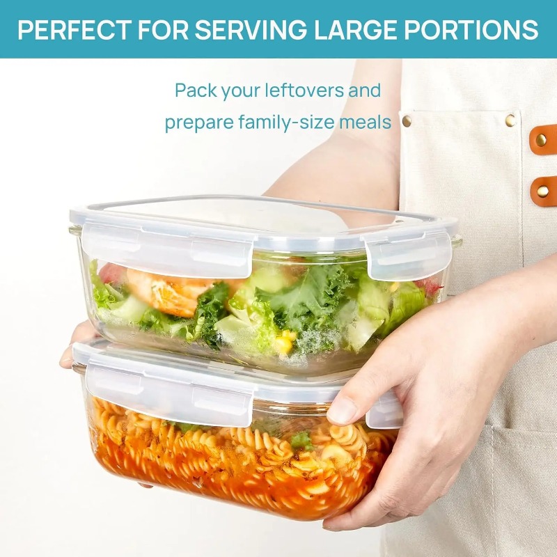 ชุดกล่องเก็บอาหารแก้ว 18 ชิ้น  - Meal Prep Glass Containers With Lids บทวิจารณ์และราคา