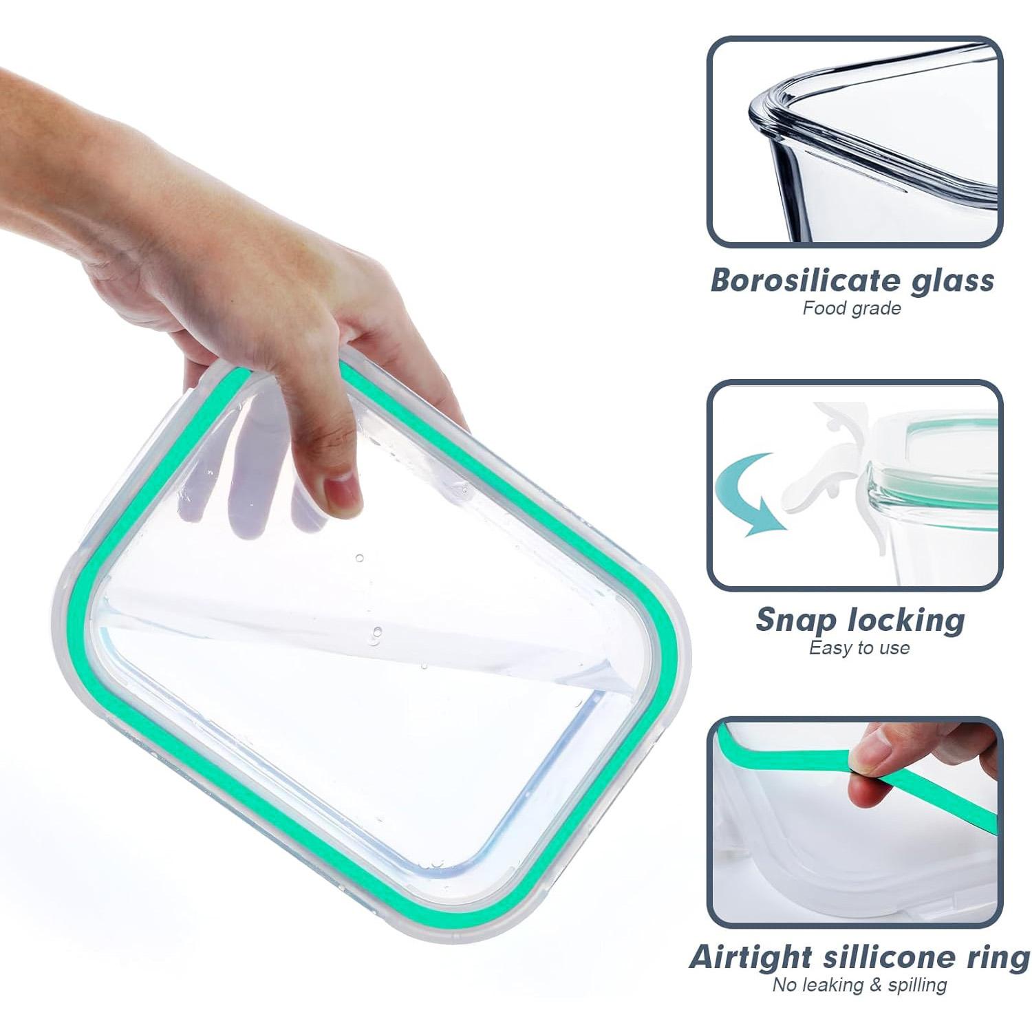 ชุดกล่องเก็บอาหารแก้วโบโรซิลิเ - Meal Prep Glass Containers With Lids บทวิจารณ์และราคา