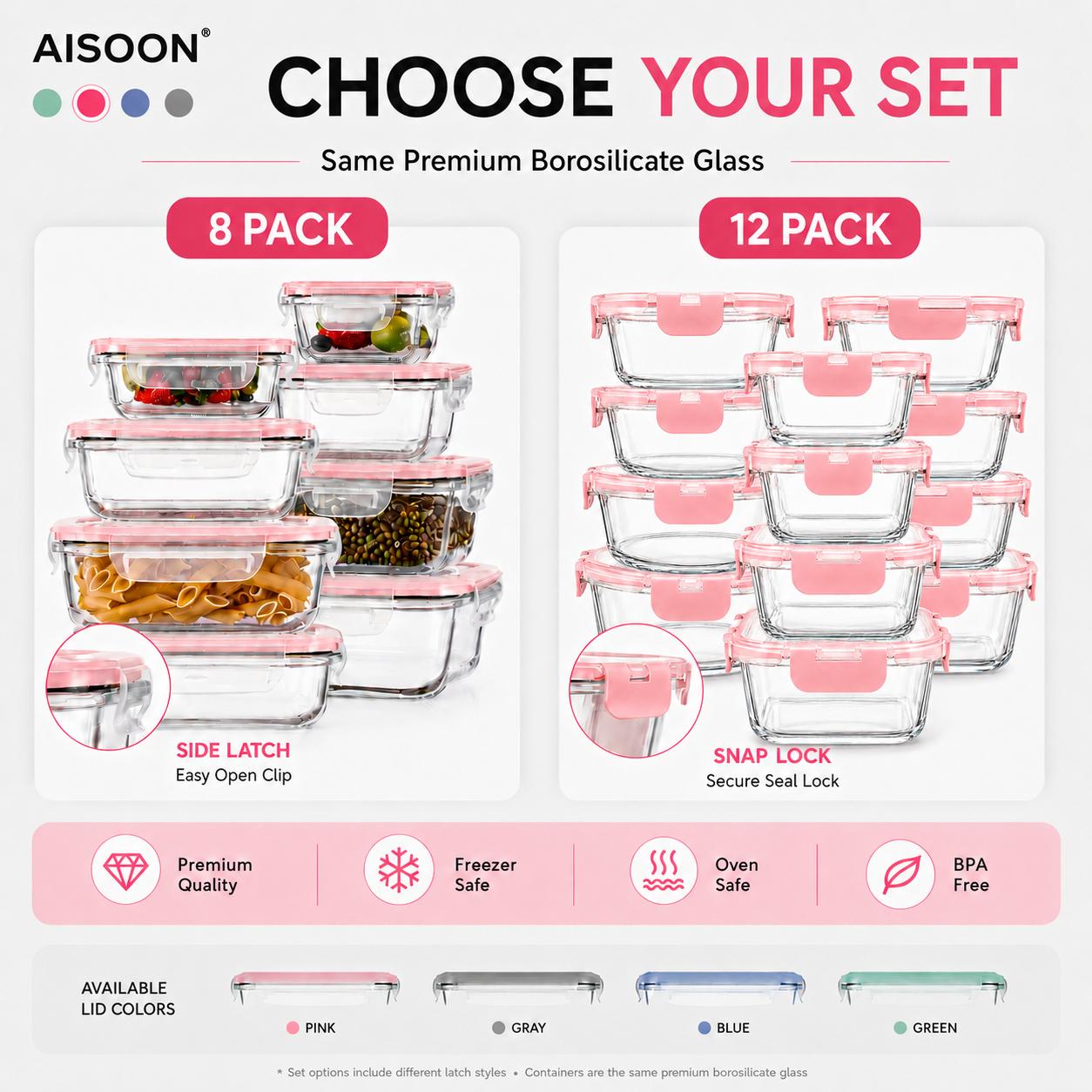 ชุดกล่องเก็บอาหารแก้วบอโรซิลิเ - Meal Prep Oven Safe Containers บทวิจารณ์และราคา