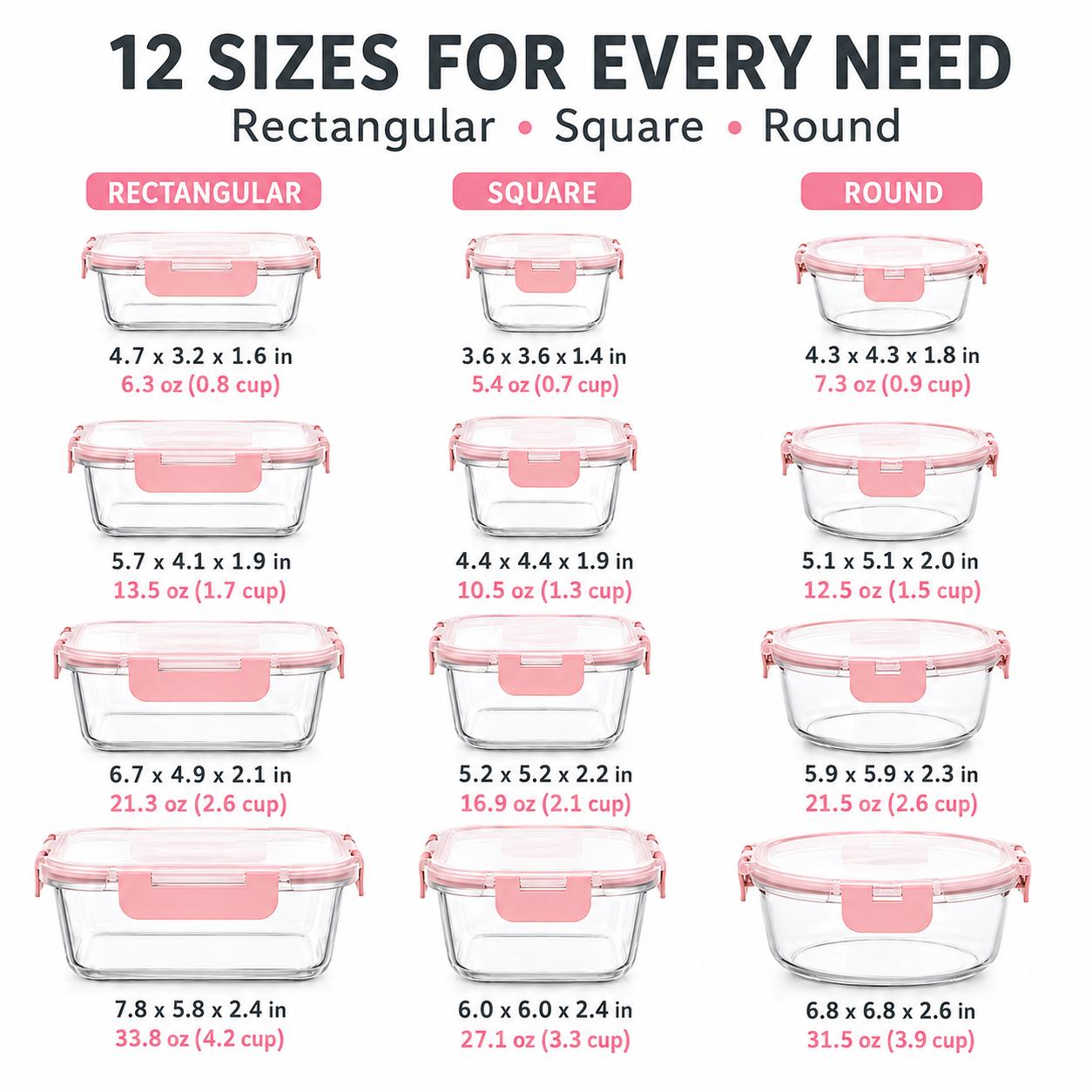ชุดกล่องเก็บอาหารแก้วบอโรซิลิเ - Meal Prep Oven Safe Containers บทวิจารณ์และราคา